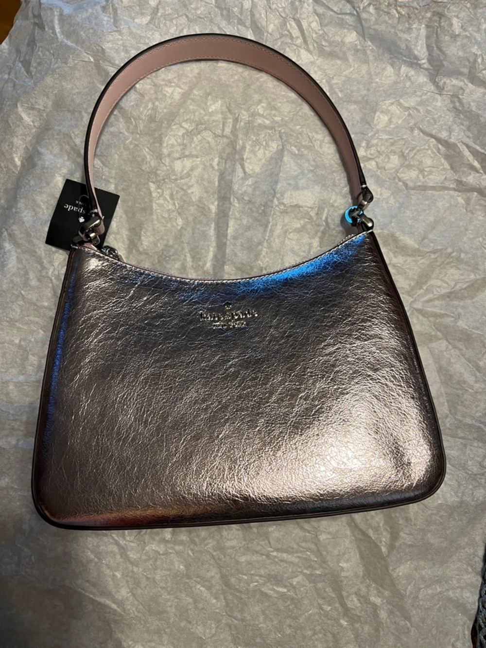 NWT kate spade shoulder bag KN247 crinkle metalic lilac moon (500) SRH Margot
